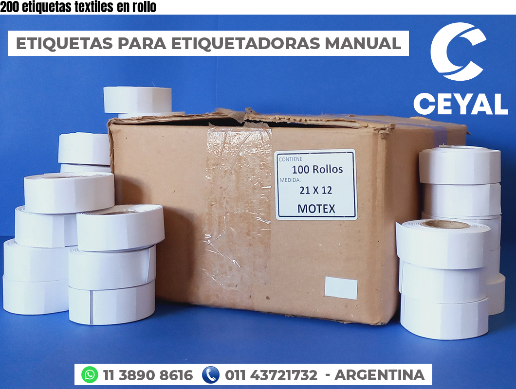 200 etiquetas textiles en rollo