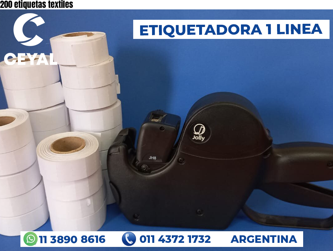 200 etiquetas textiles