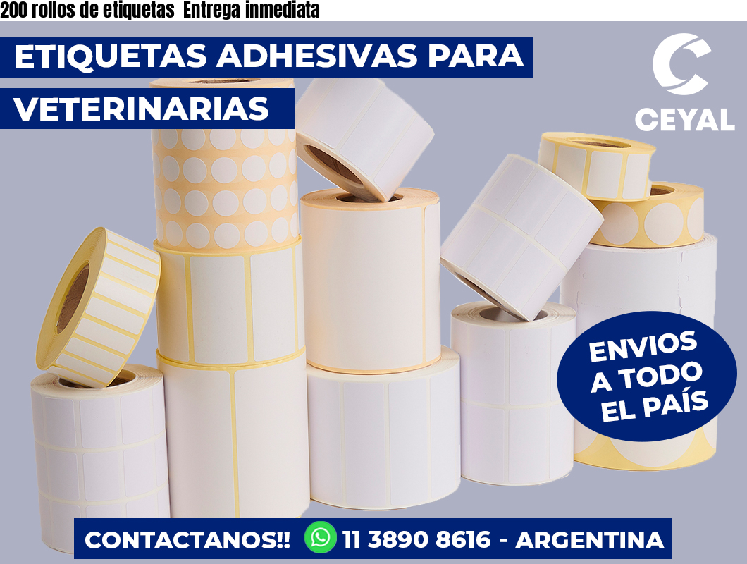 200 rollos de etiquetas  Entrega inmediata