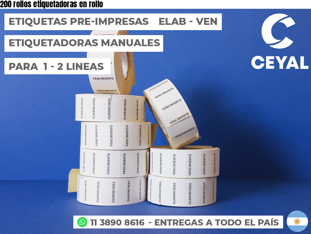 200 rollos etiquetadoras en rollo