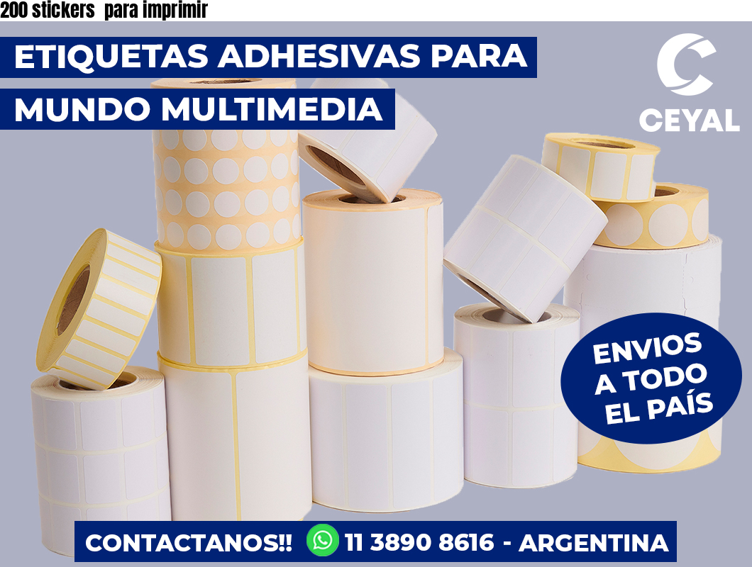 200 stickers  para imprimir