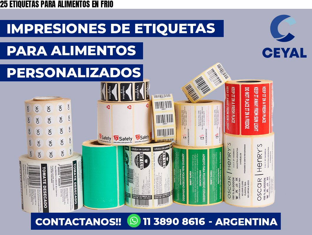 25 ETIQUETAS PARA ALIMENTOS EN FRIO