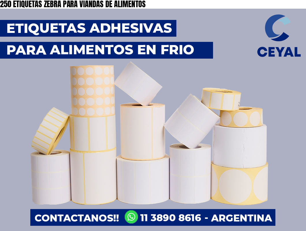 250 ETIQUETAS ZEBRA PARA VIANDAS DE ALIMENTOS