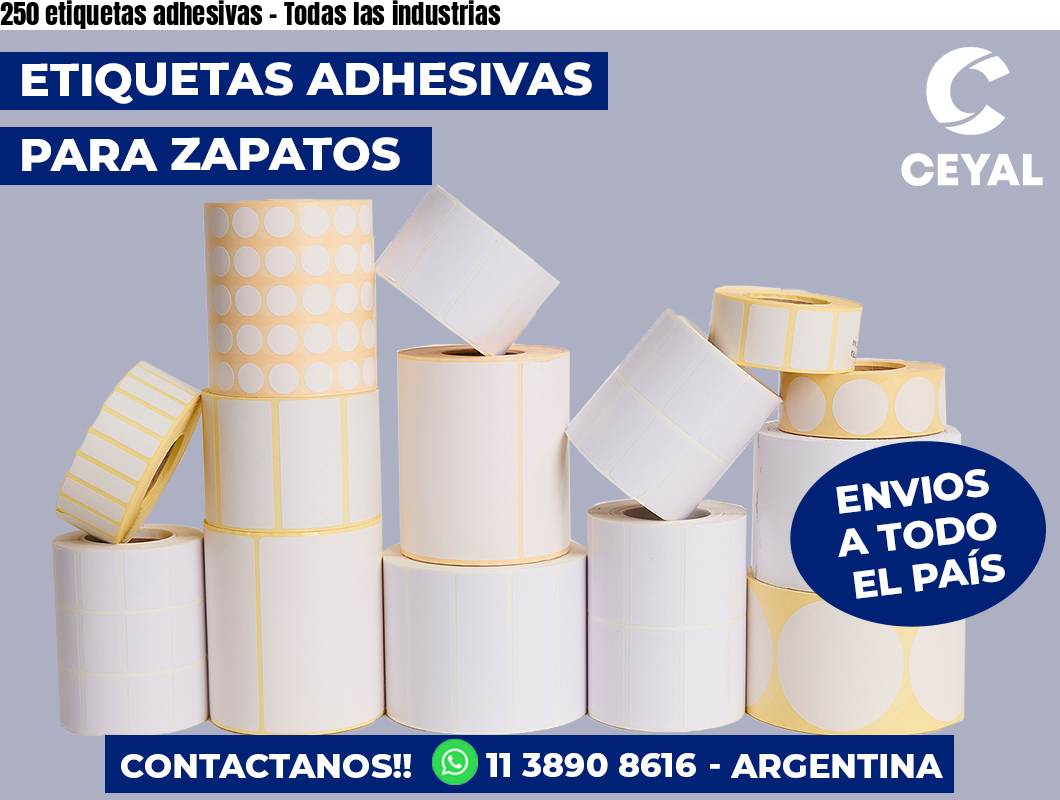 250 etiquetas adhesivas - Todas las industrias