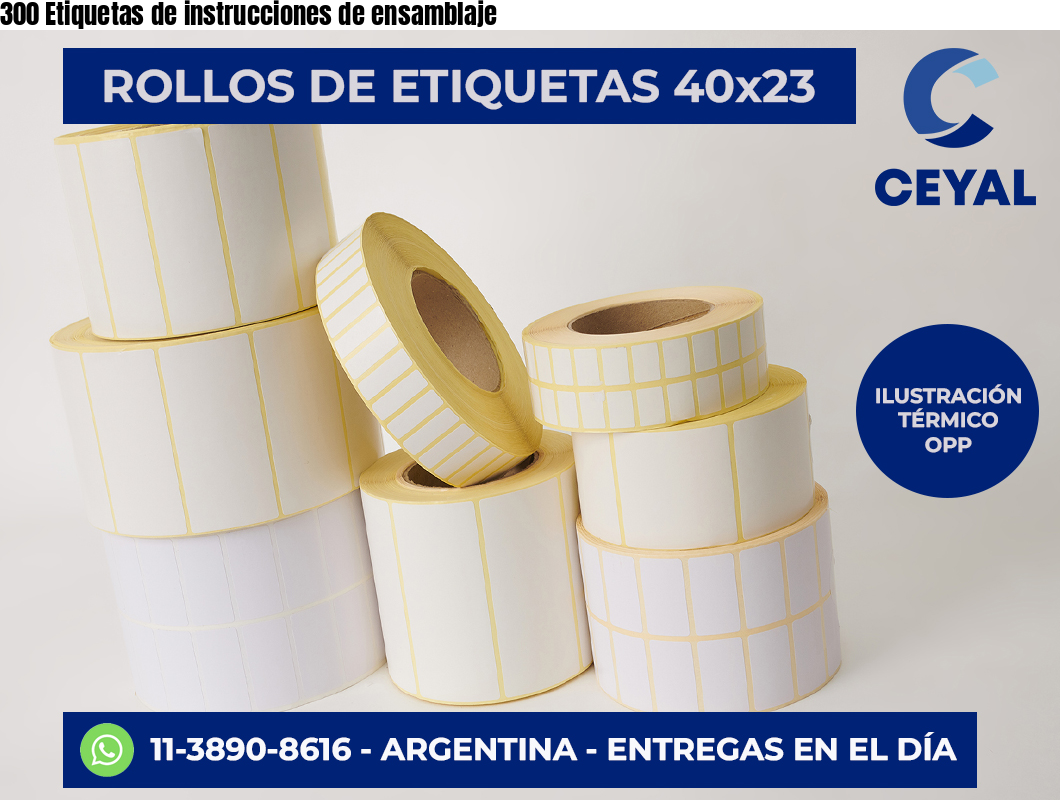 300 Etiquetas de instrucciones de ensamblaje