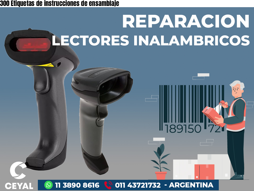 300 Etiquetas de instrucciones de ensamblaje