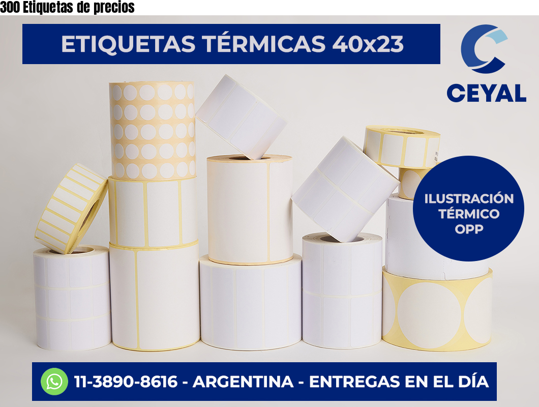 300 Etiquetas de precios