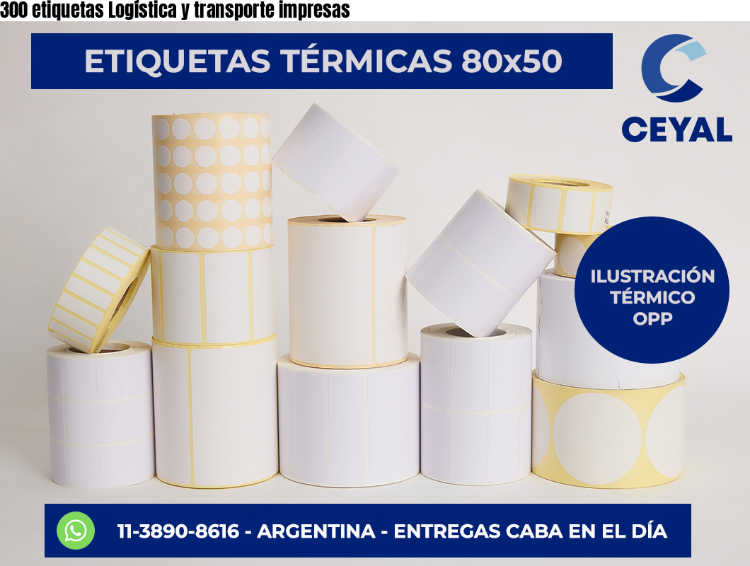 300 etiquetas Logística y transporte impresas