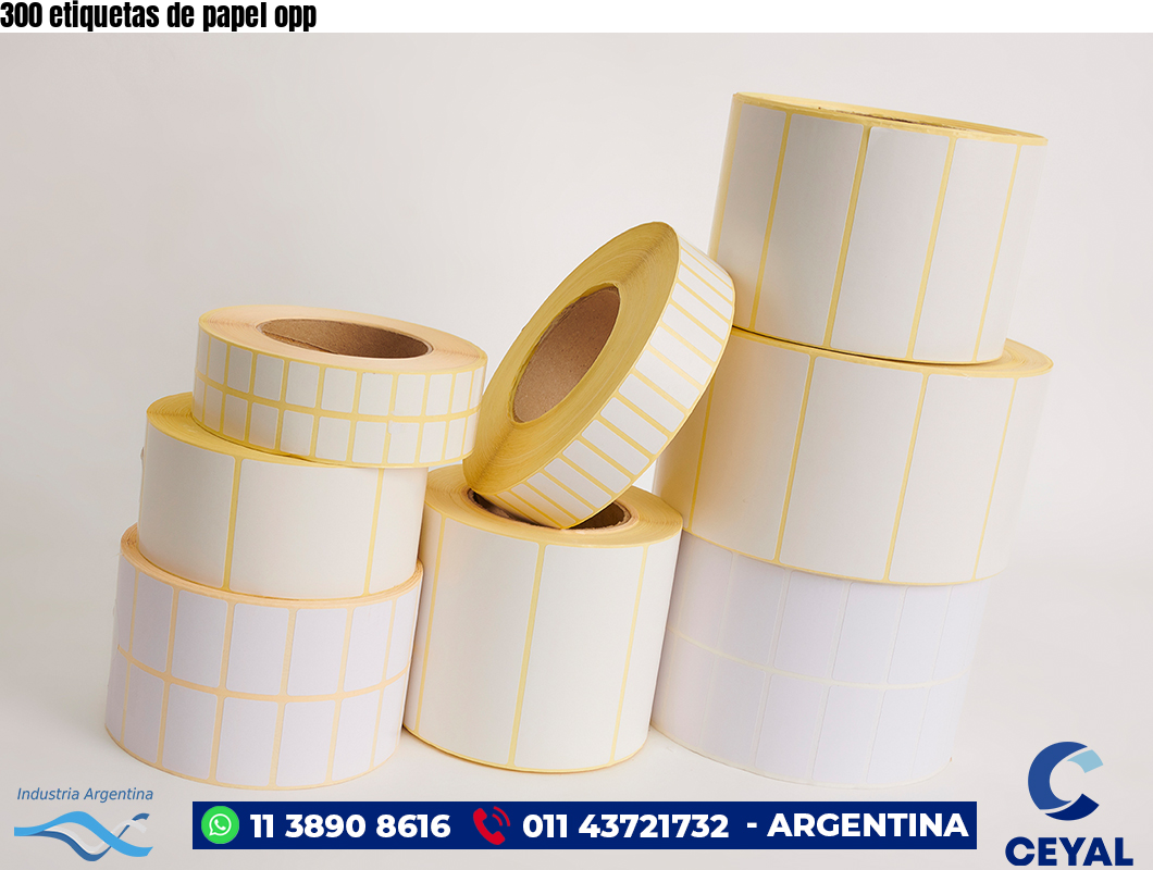 300 etiquetas de papel opp