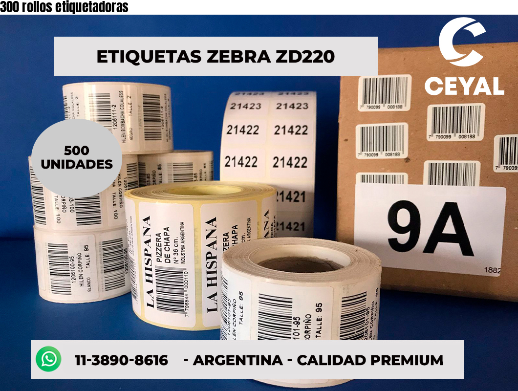 300 rollos etiquetadoras