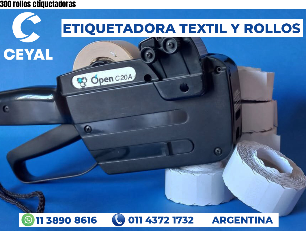 300 rollos etiquetadoras