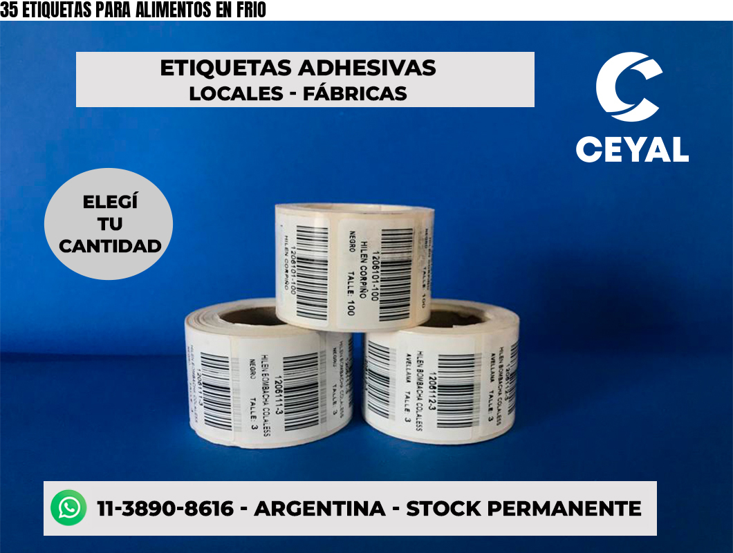 35 ETIQUETAS PARA ALIMENTOS EN FRIO