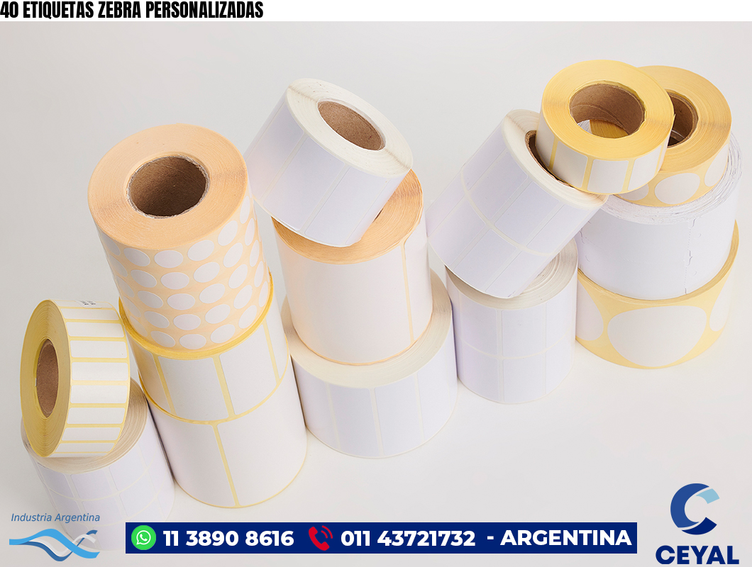 40 ETIQUETAS ZEBRA PERSONALIZADAS