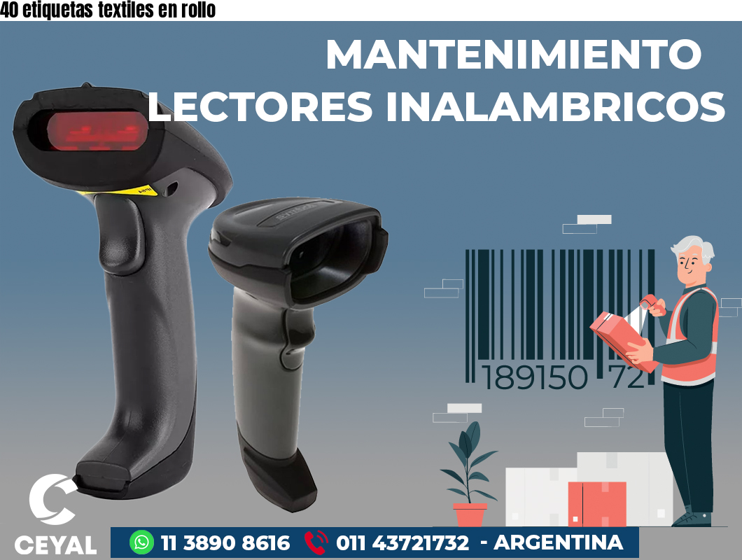 40 etiquetas textiles en rollo