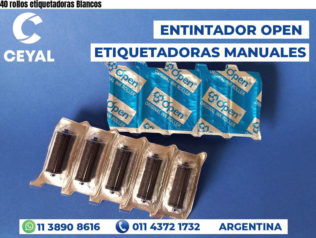 40 rollos etiquetadoras Blancos