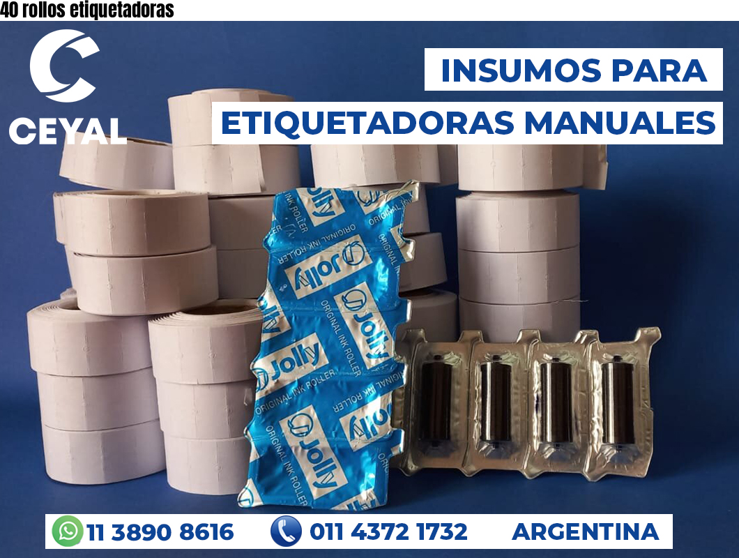 40 rollos etiquetadoras
