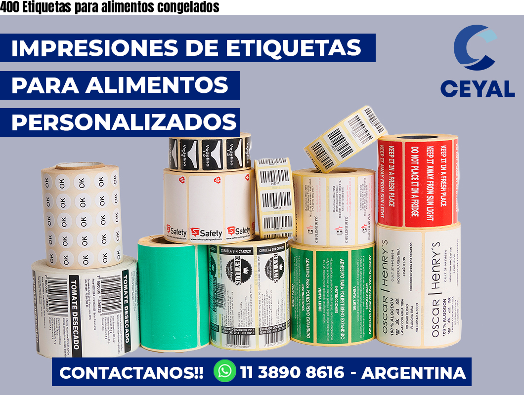 400 Etiquetas para alimentos congelados
