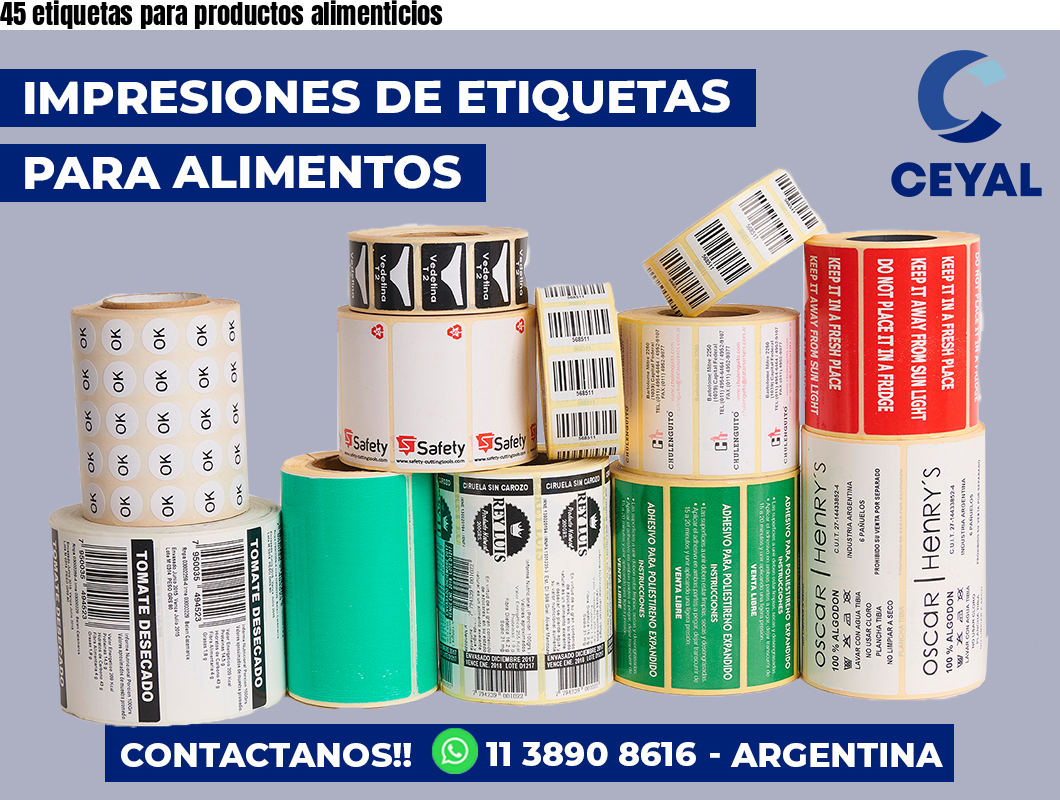 45 etiquetas para productos alimenticios