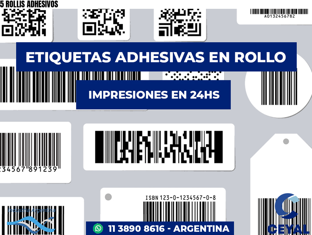 5 ROLLIS ADHESIVOS
