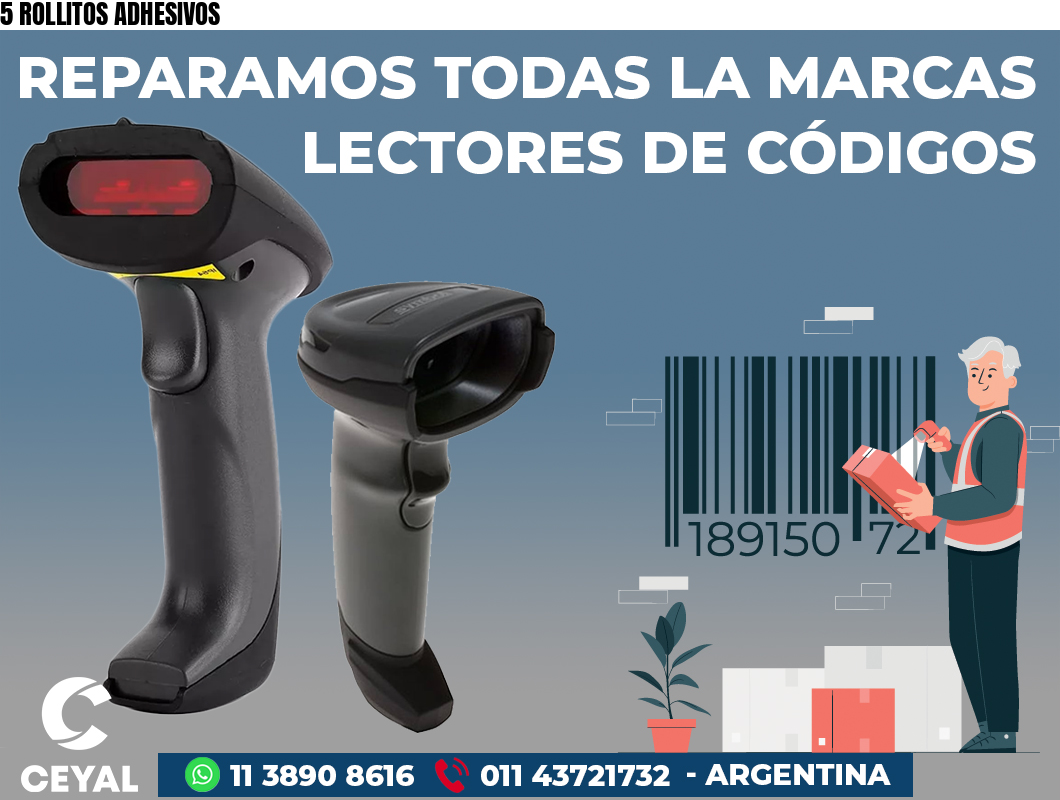 5 ROLLITOS ADHESIVOS