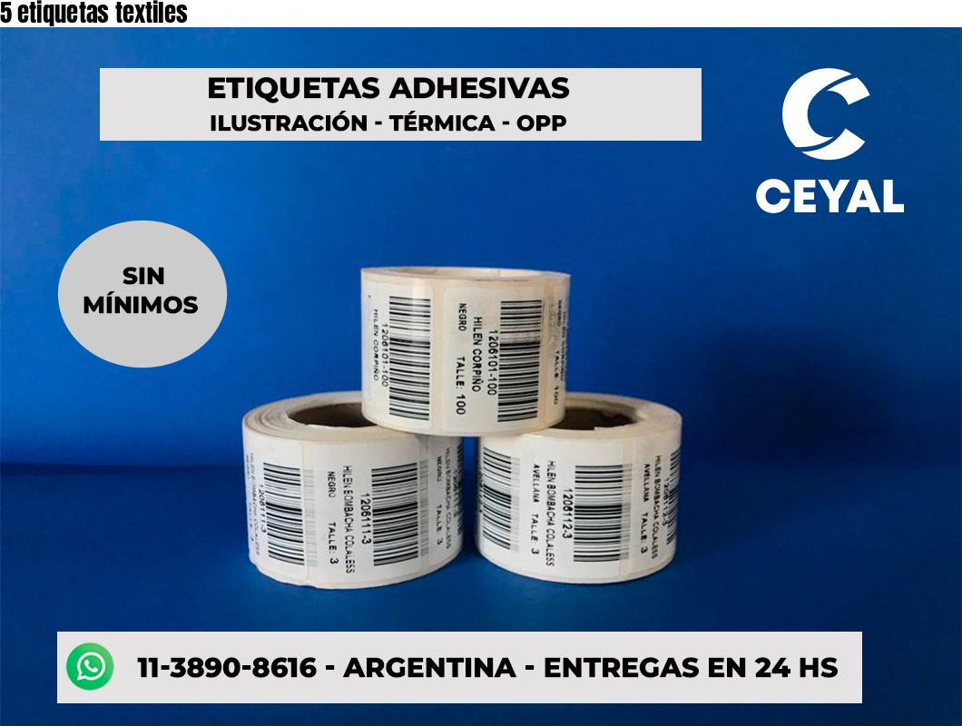5 etiquetas textiles
