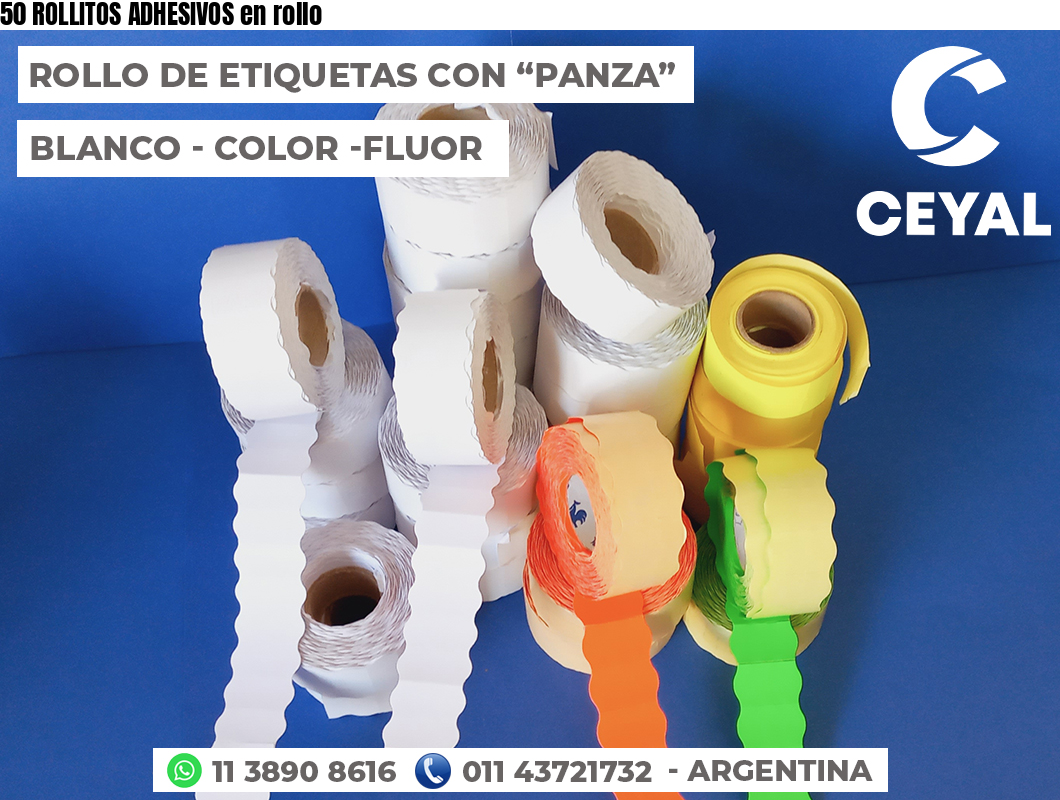 50 ROLLITOS ADHESIVOS en rollo