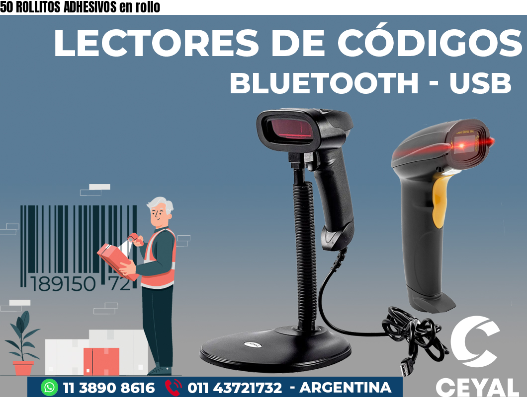 50 ROLLITOS ADHESIVOS en rollo