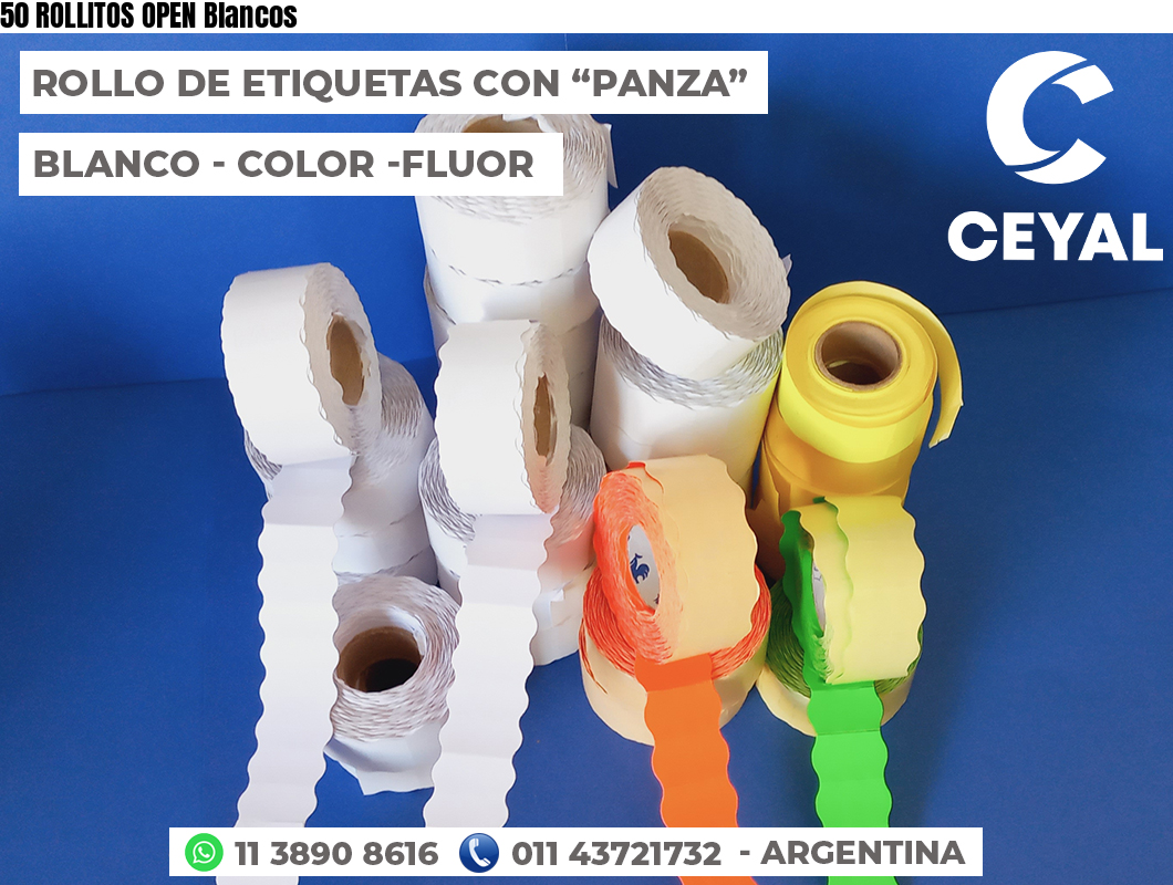 50 ROLLITOS OPEN Blancos