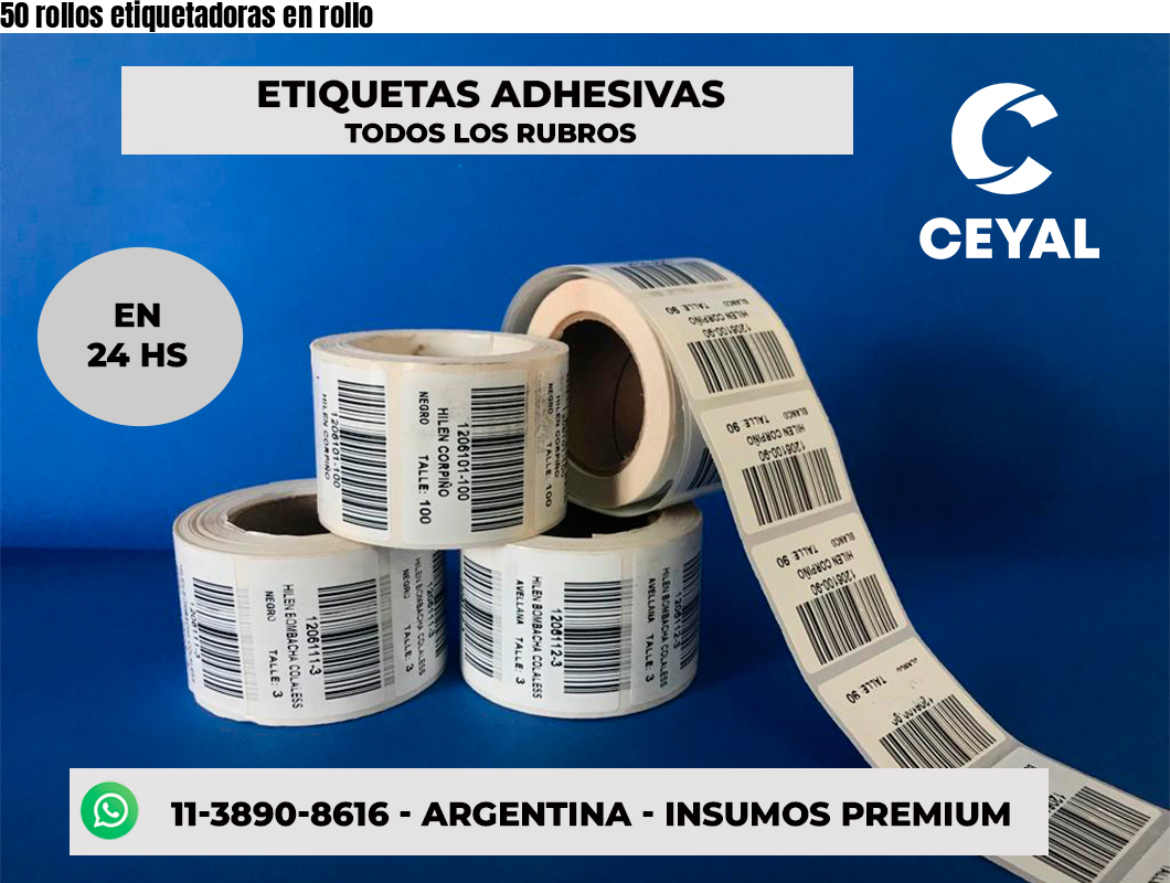 50 rollos etiquetadoras en rollo