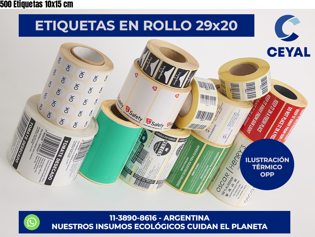 500 Etiquetas 10×15 cm
