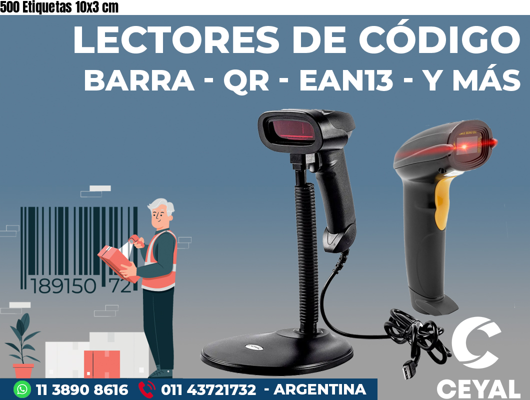 500 Etiquetas 10x3 cm