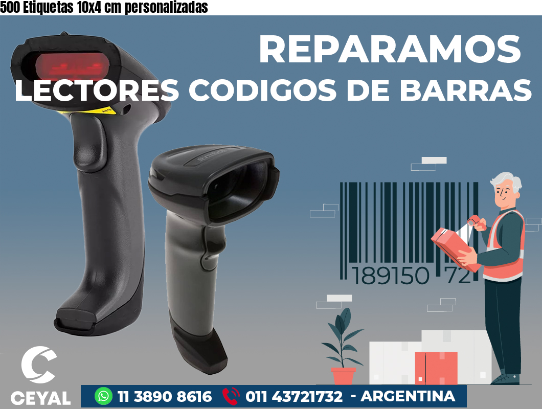 500 Etiquetas 10x4 cm personalizadas