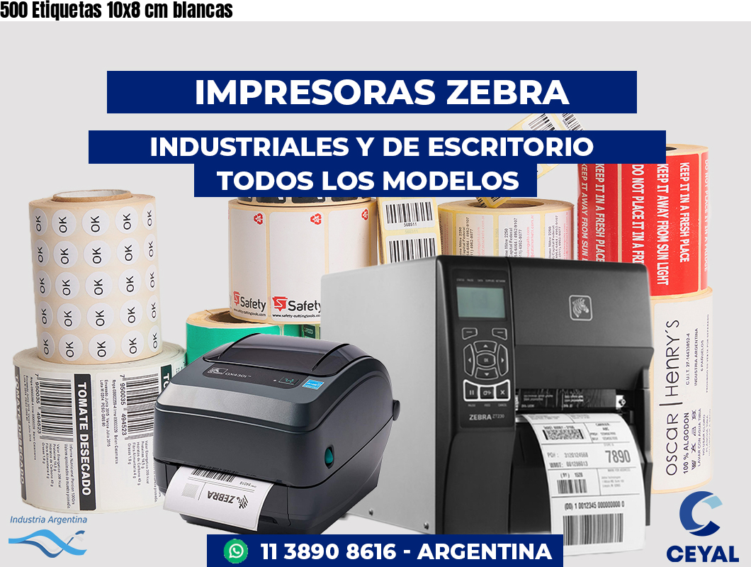 500 Etiquetas 10x8 cm blancas