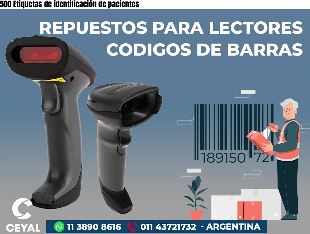 500 Etiquetas de identificación de pacientes