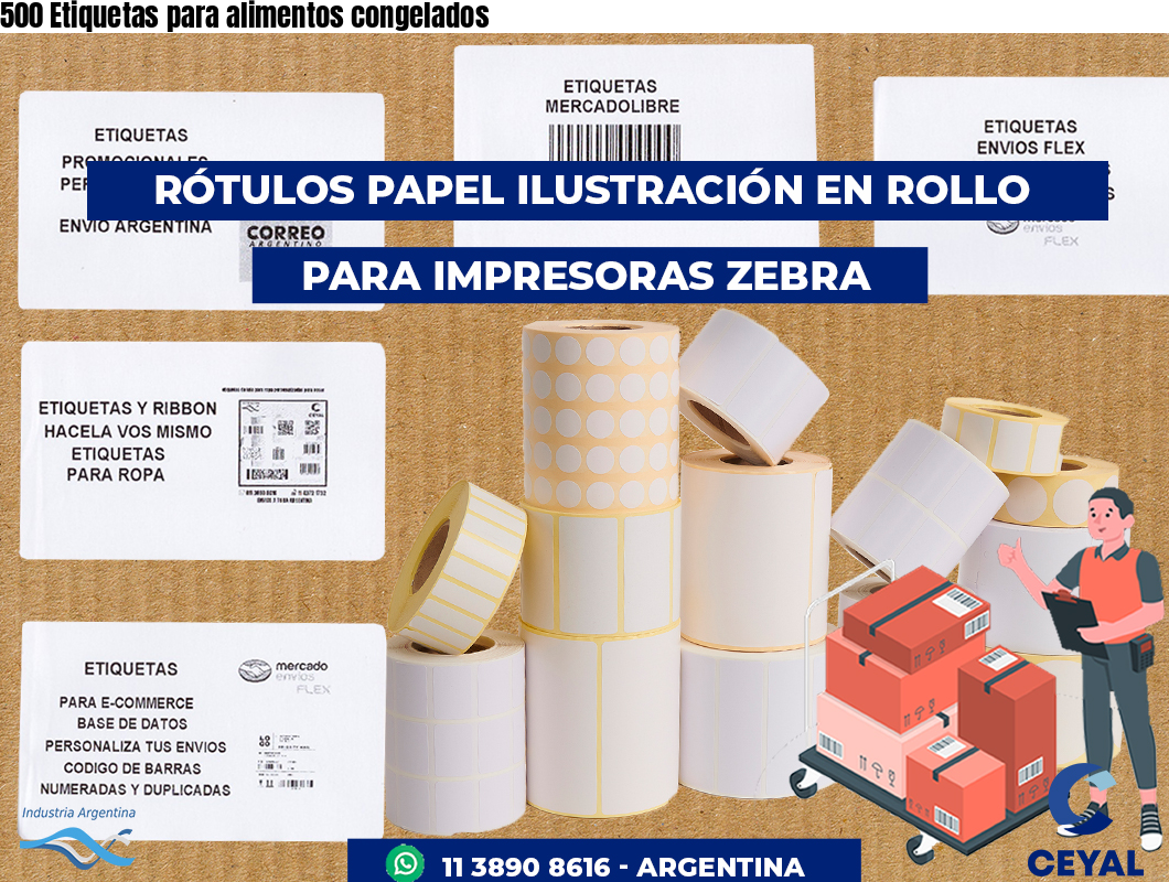 500 Etiquetas para alimentos congelados