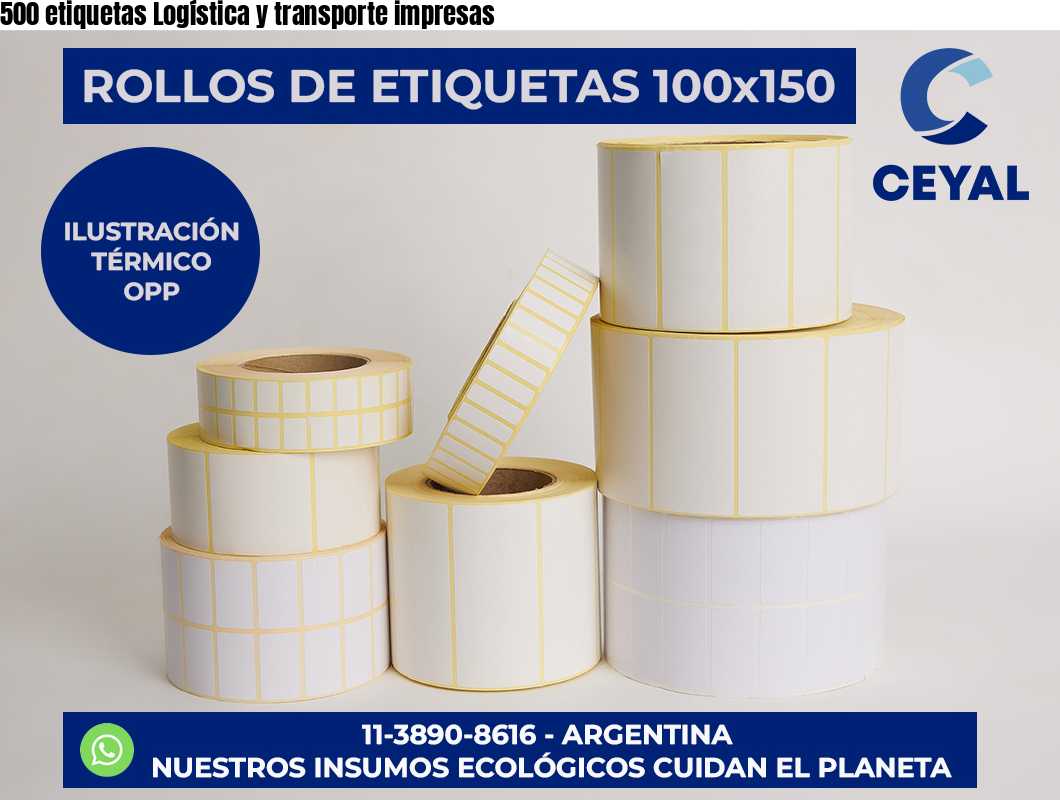 500 etiquetas Logística y transporte impresas