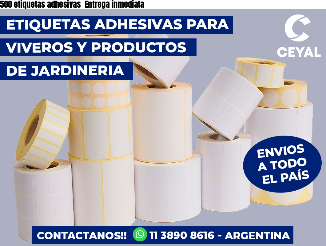500 etiquetas adhesivas  Entrega inmediata