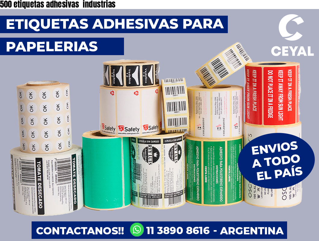 500 etiquetas adhesivas  industrias
