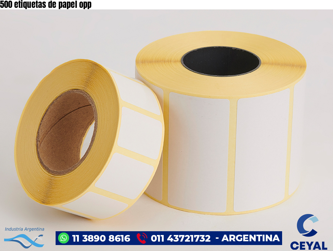 500 etiquetas de papel opp