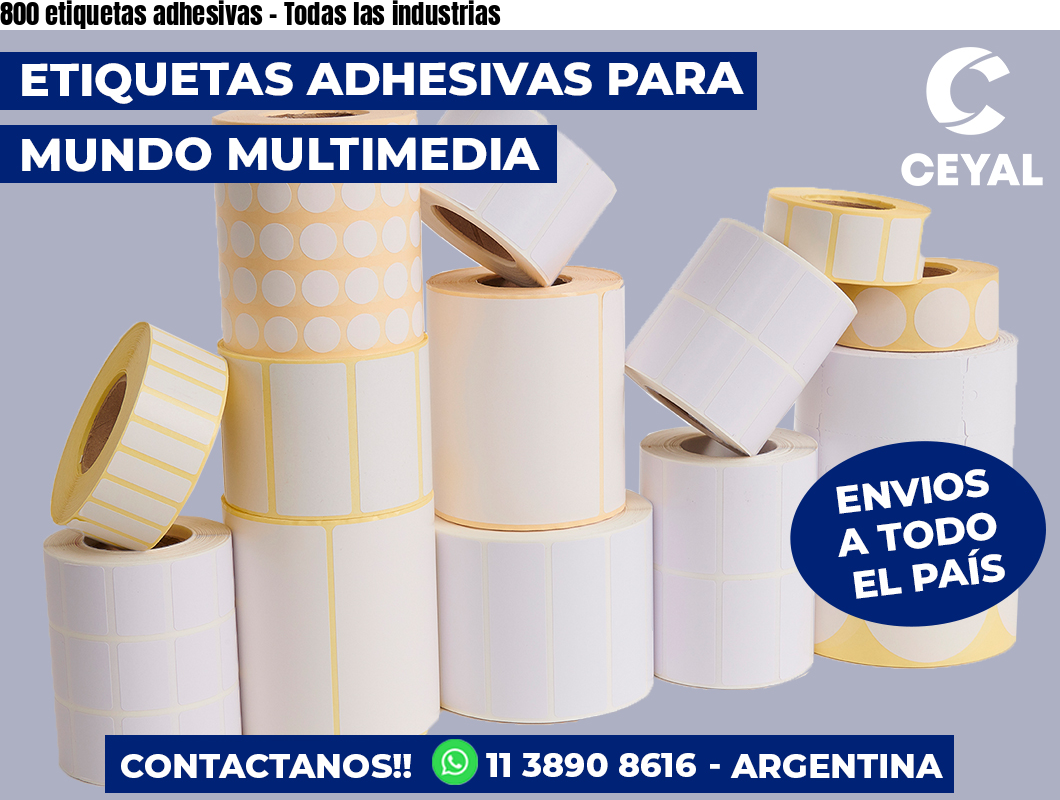 800 etiquetas adhesivas – Todas las industrias