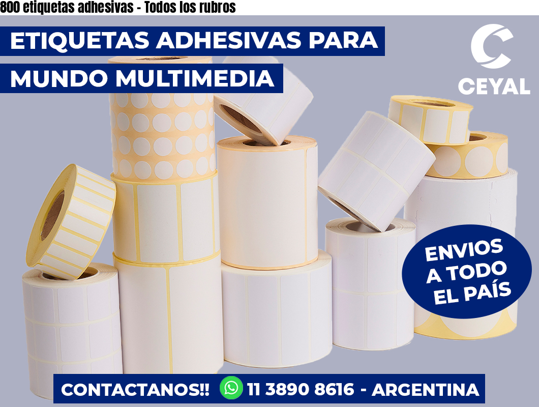 800 etiquetas adhesivas - Todos los rubros