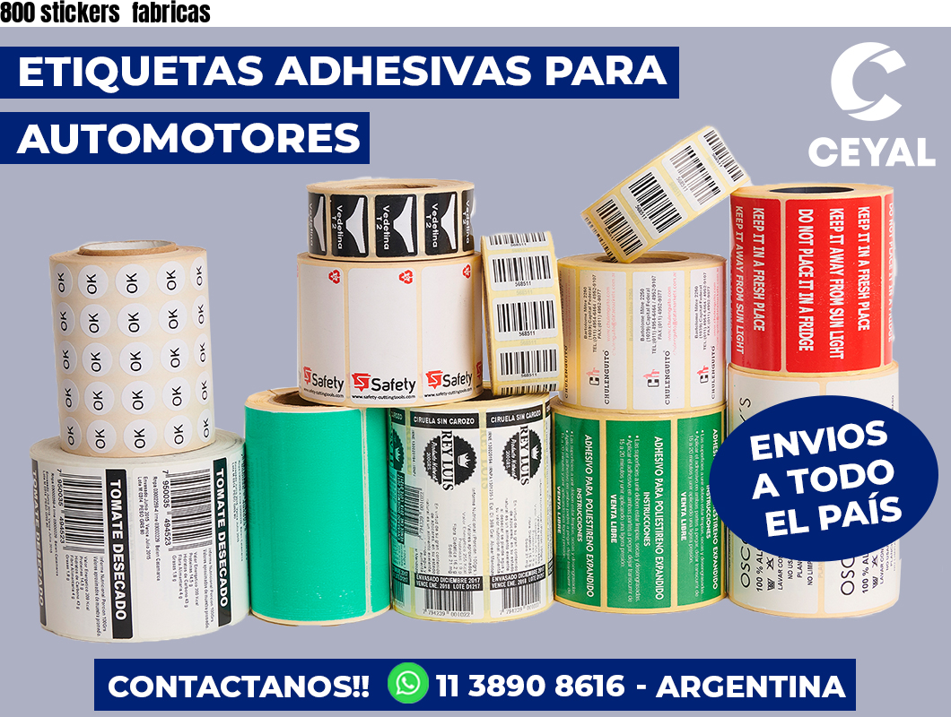 800 stickers  fabricas
