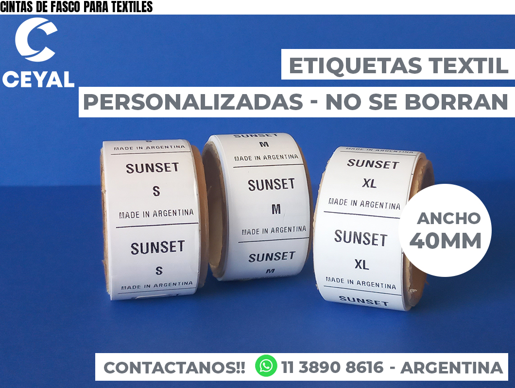 CINTAS DE FASCO PARA TEXTILES