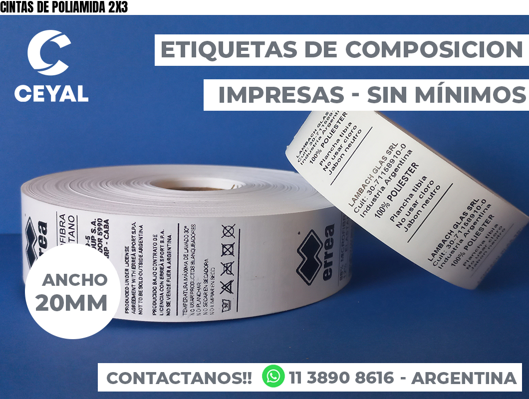CINTAS DE POLIAMIDA 2X3