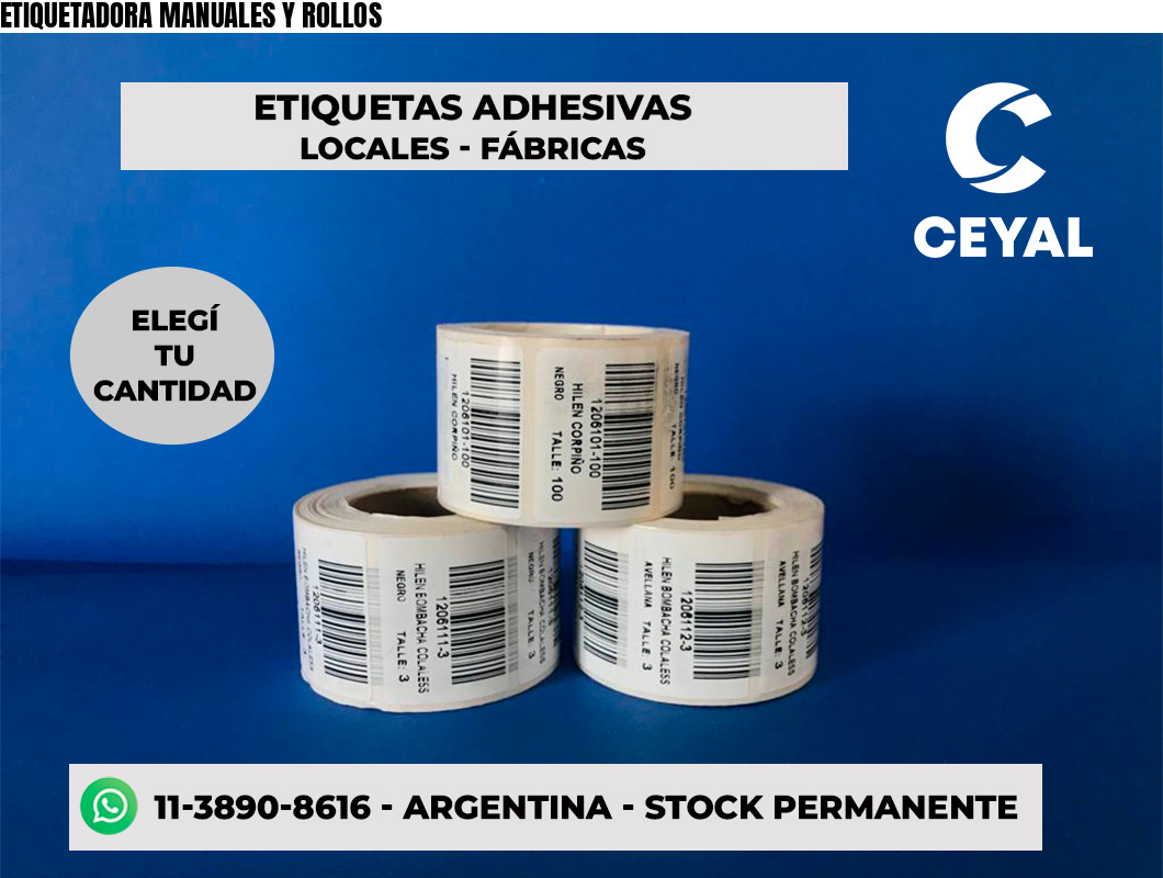ETIQUETADORA MANUALES Y ROLLOS