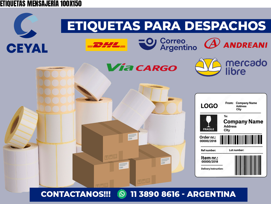 ETIQUETAS MENSAJERÍA 100X150