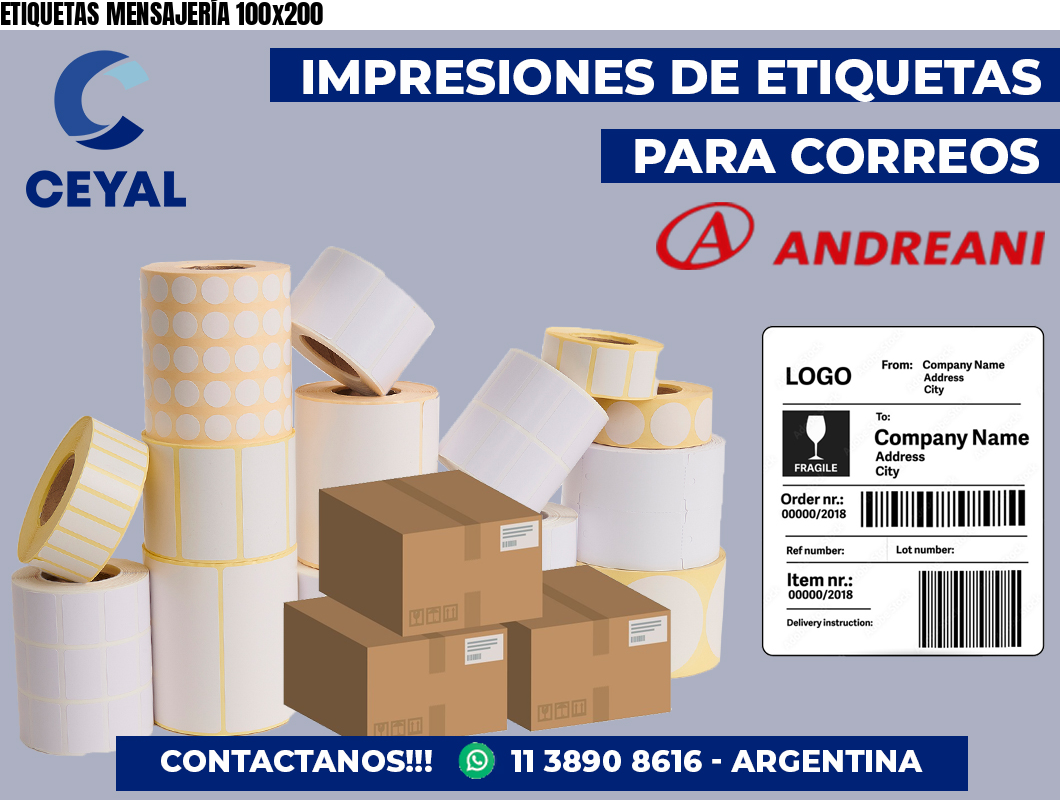 ETIQUETAS MENSAJERÍA 100×200