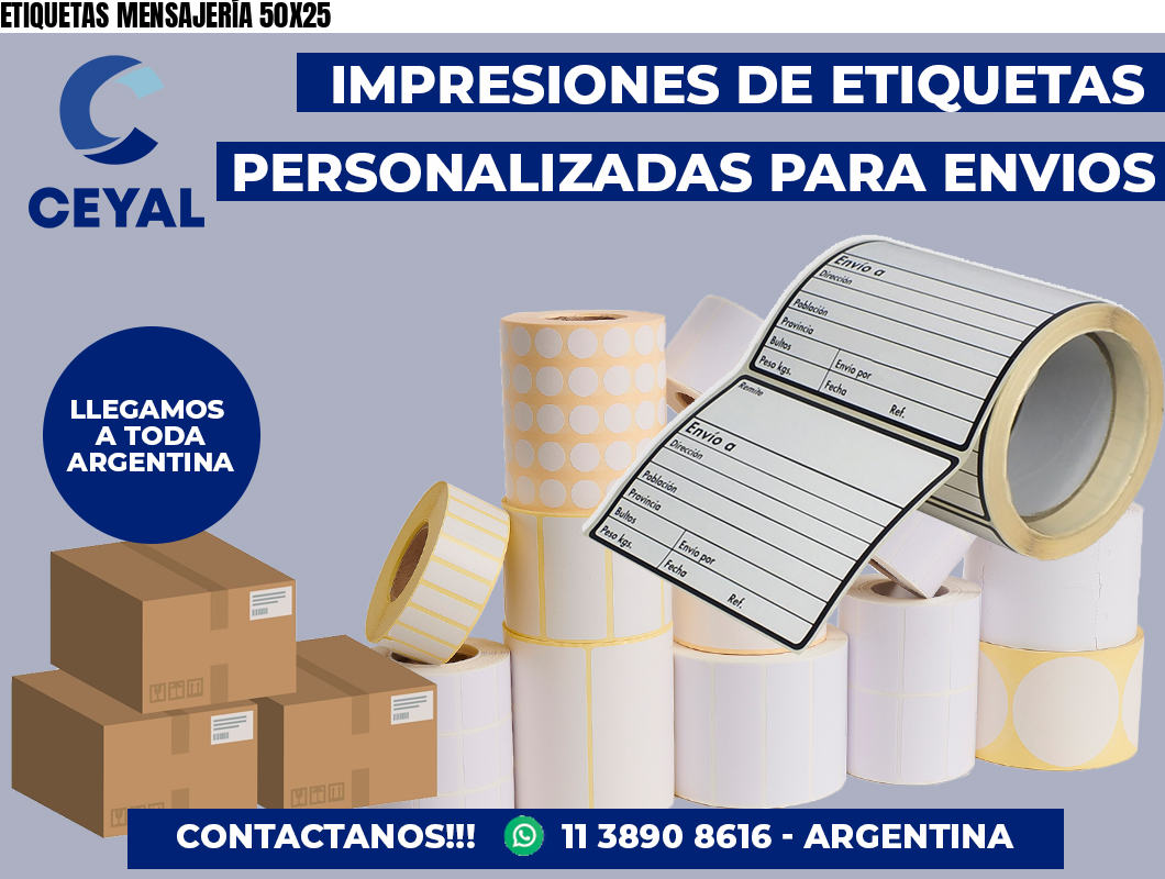 ETIQUETAS MENSAJERÍA 50X25