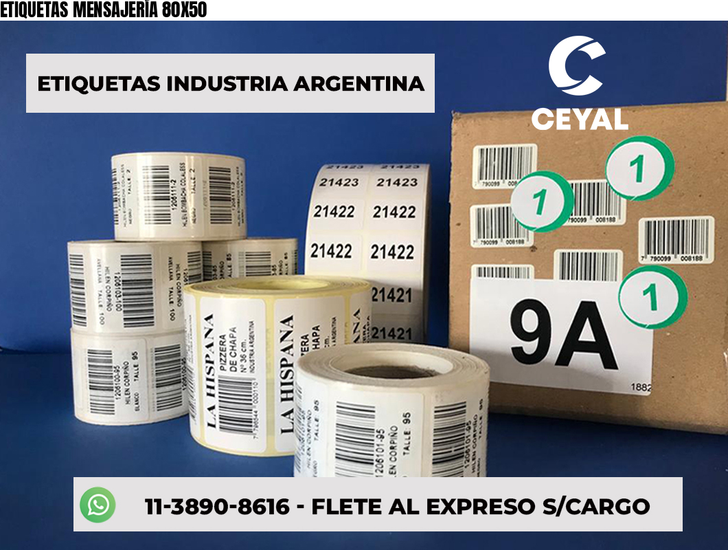 ETIQUETAS MENSAJERÍA 80X50
