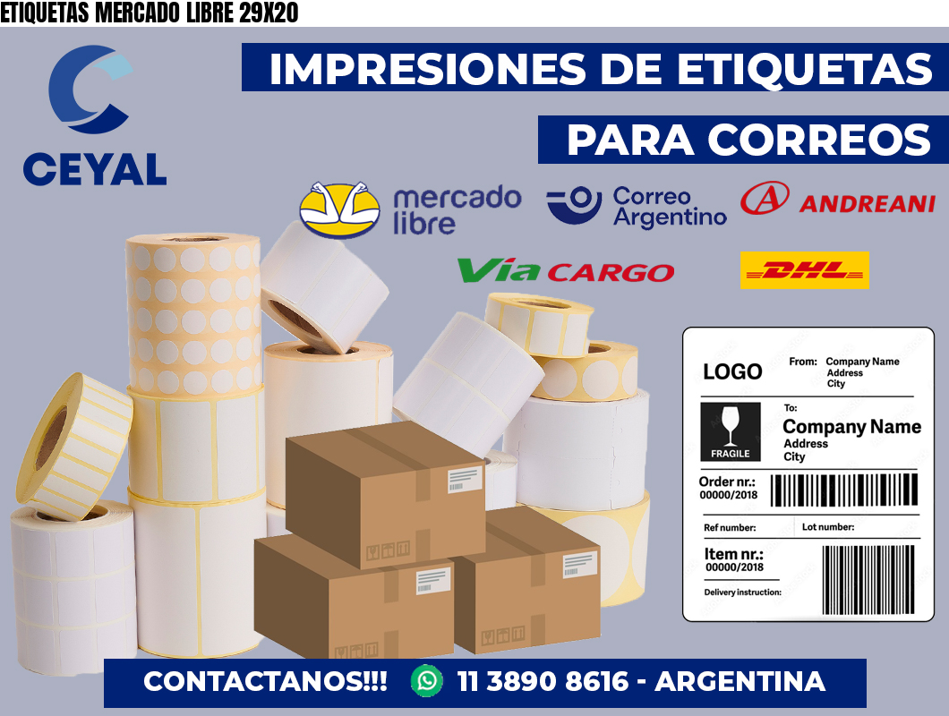 ETIQUETAS MERCADO LIBRE 29X20